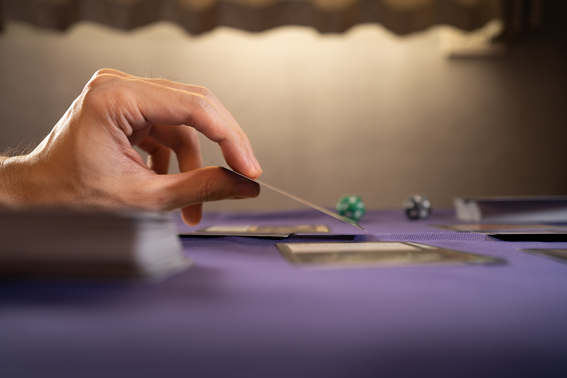 Custom cards for a new card game design.